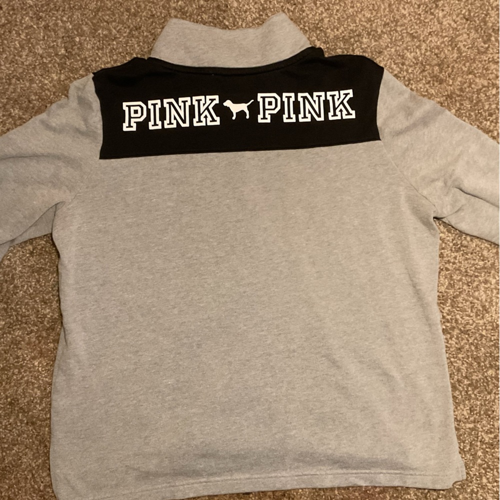 PINK Victoria's Secret Gray and Black Teddy Jacket